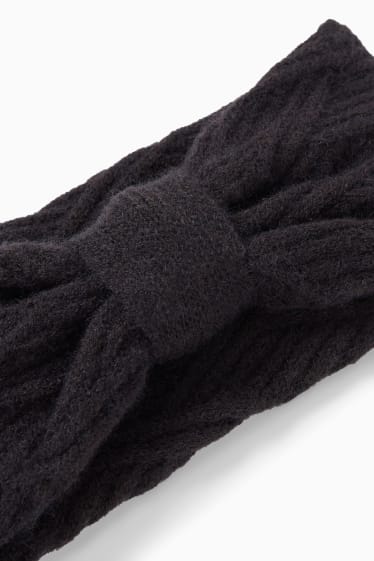 Enfants filles - Bandeau de front en maille - noir