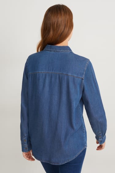 Dames - Spijkerblouse - jeansblauw