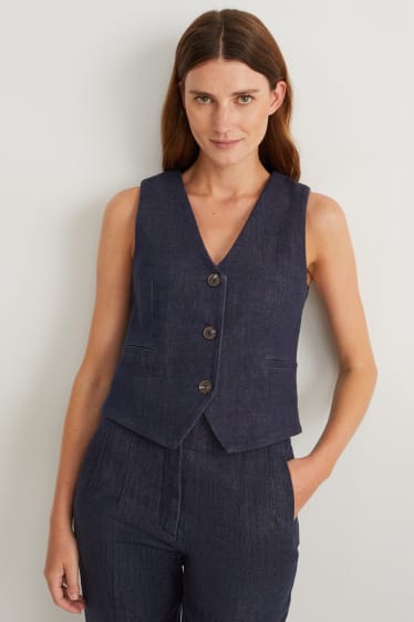 Damen - Jeans-Weste - dunkeljeansblau