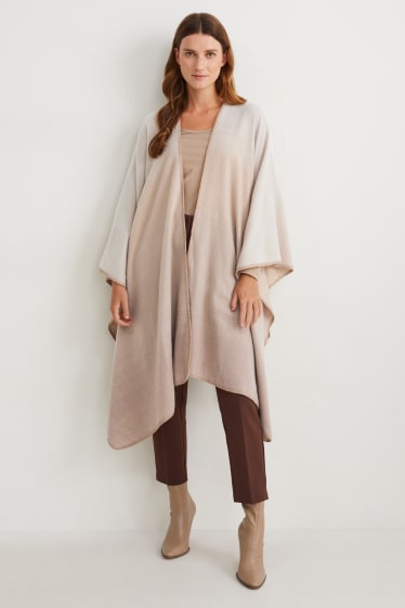 Damen - Poncho - taupe