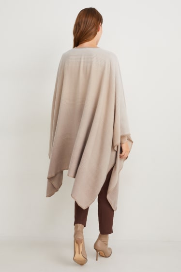 Damen - Poncho - taupe