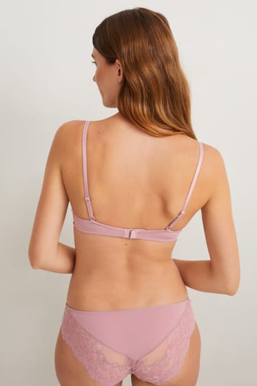 Femmes - Soutien-gorge à armature - ampliforme - rose foncé