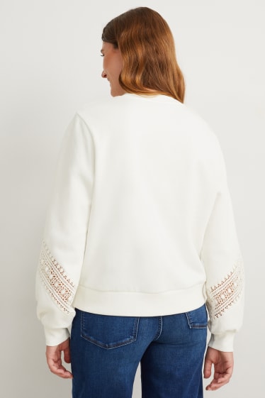 Damen - Sweatshirt - schneeweiss