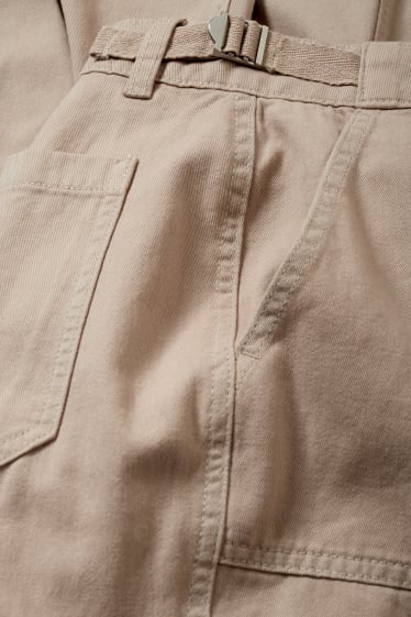 Kobiety - CLOCKHOUSE - spodnie bojówki - brązowoszary