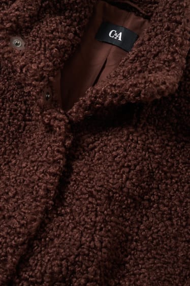 Donna - Giubbino in pelo teddy - marrone scuro