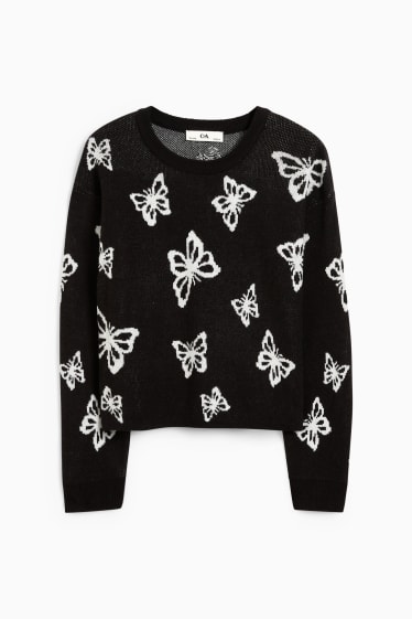 Kinder Mädchen - Pullover - schwarz