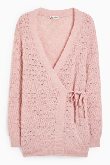 Femei - Cardigan tricotat pentru alăptare - roz