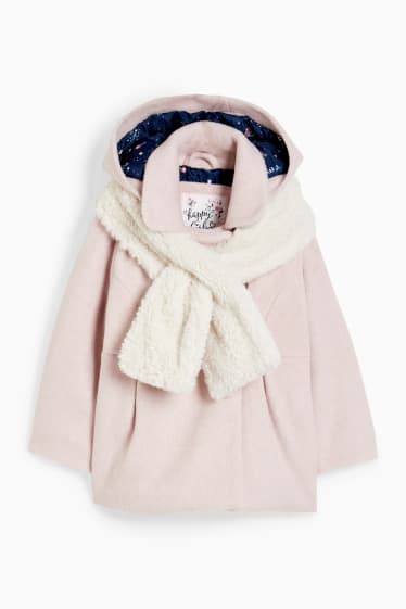 Kinder Mädchen - Set - Jacke mit Kapuze und Schal - 2 teilig - rosa