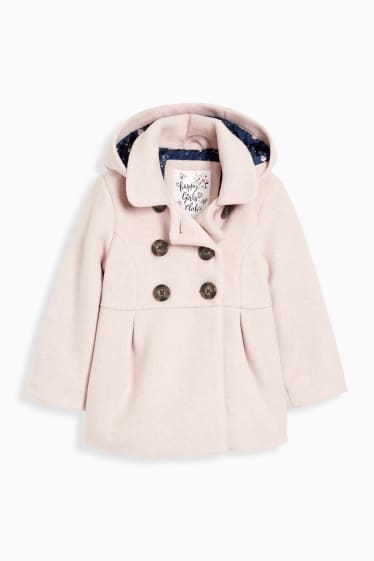Kinder Mädchen - Set - Jacke mit Kapuze und Schal - 2 teilig - rosa