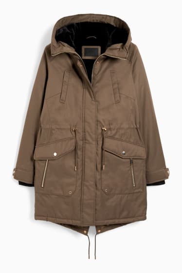 Dámské - Parka s kapucí - khaki