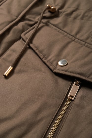 Dámské - Parka s kapucí - khaki