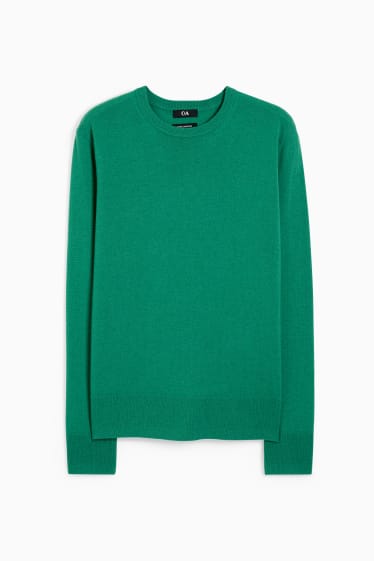 Femmes - Pullover basique - mélange de laine contenant du cachemire - vert