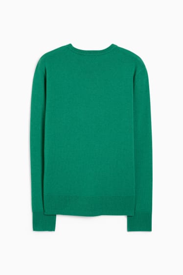 Femmes - Pullover basique - mélange de laine contenant du cachemire - vert