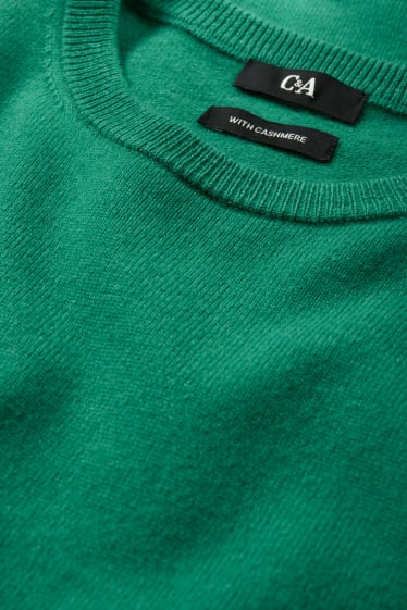 Femmes - Pullover basique - mélange de laine contenant du cachemire - vert