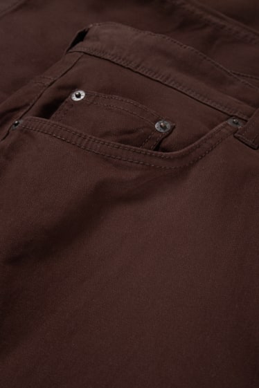 Hommes - Pantalon doublé - regular fit - marron foncé