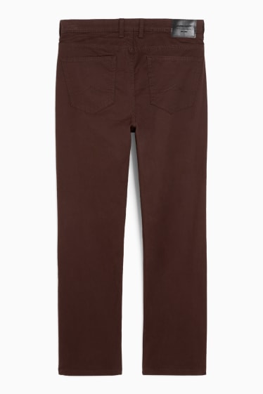 Hommes - Pantalon doublé - regular fit - marron foncé