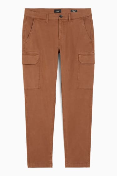 Hommes - Pantalon cargo - regular fit - marron