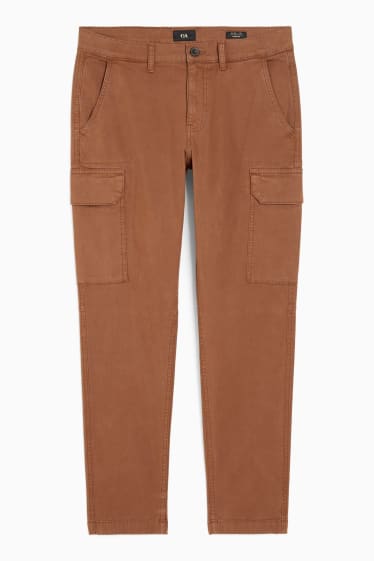 Hombre - Pantalón cargo - regular fit - marrón