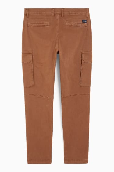 Pánské - Cargo kalhoty - regular fit - hnědá