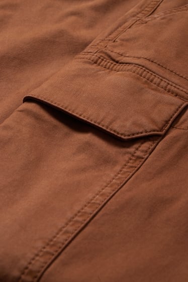 Hommes - Pantalon cargo - regular fit - marron
