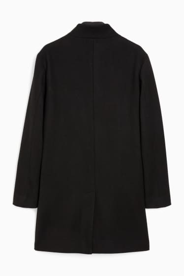 Pánské - Kabát - vzhled 2 v 1 - vlněná směs - černá