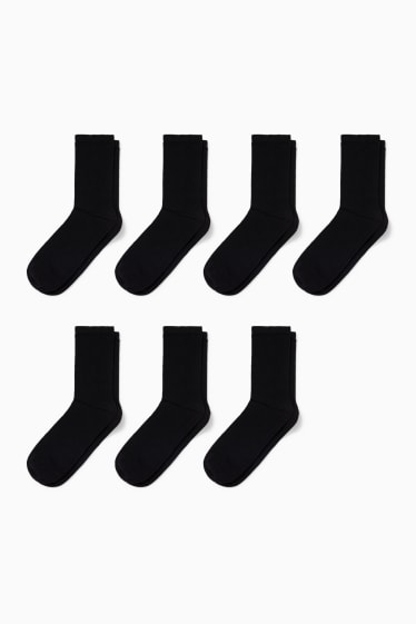 Dames - Set van 7 paar - sokken - zwart