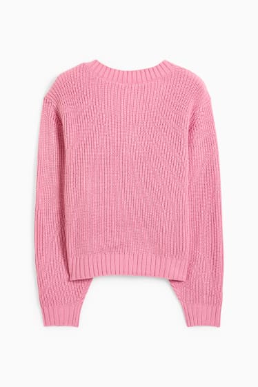 Damen - CLOCKHOUSE - Pullover mit V-Ausschnitt - pink