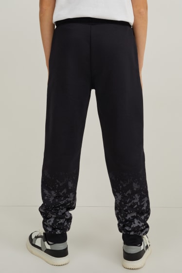 Enfants garçons - Pantalon de jogging - à motif - noir