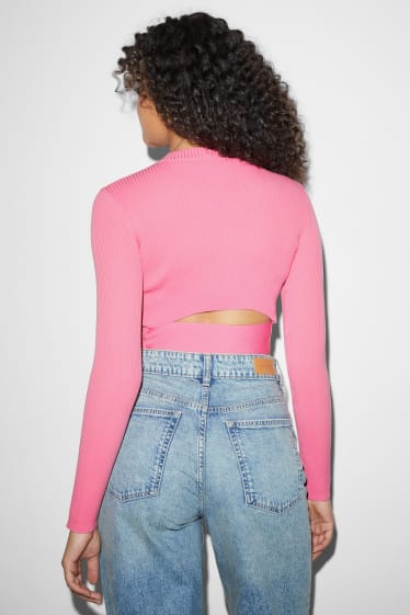 Damen - Crop Pullover - pink