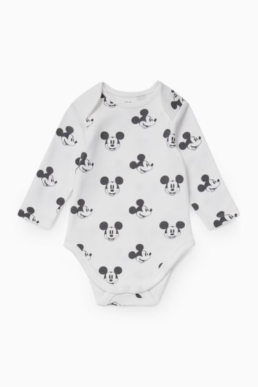 Bébés - Mickey Mouse - ensemble avec grenouillère de Noël - gris chiné