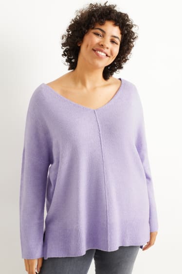 Damen - Pullover - violett
