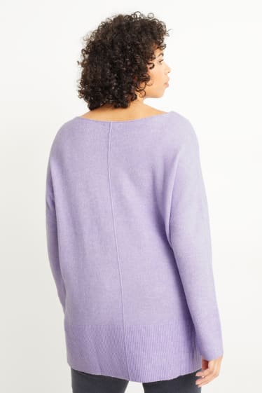 Damen - Pullover - violett