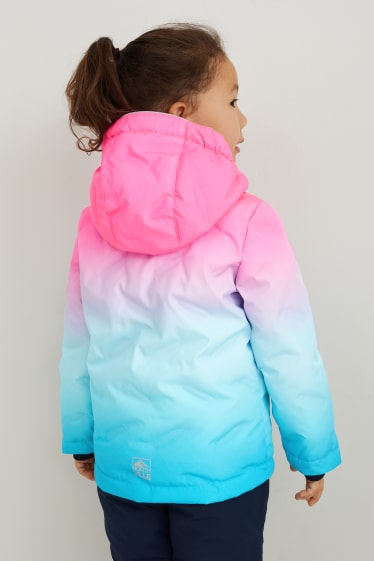 Kinder - Skijacke mit Kapuze - wasserabweisend - neon-pink