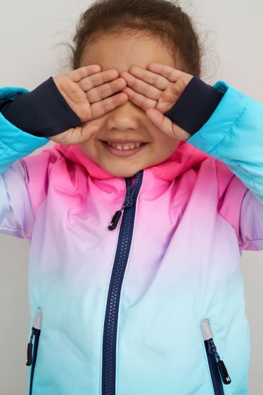 Bambini - Giacca da sci con cappuccio - fucsia fluorescente