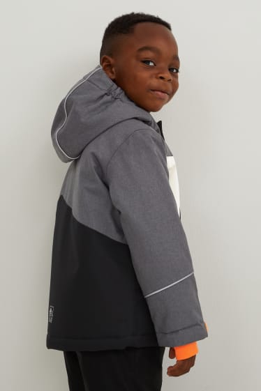 Enfants garçons - Veste de ski à capuche - gris foncé