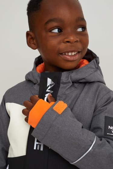 Enfants garçons - Veste de ski à capuche - gris foncé
