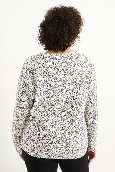 Women - Blouse - patterned - white / black