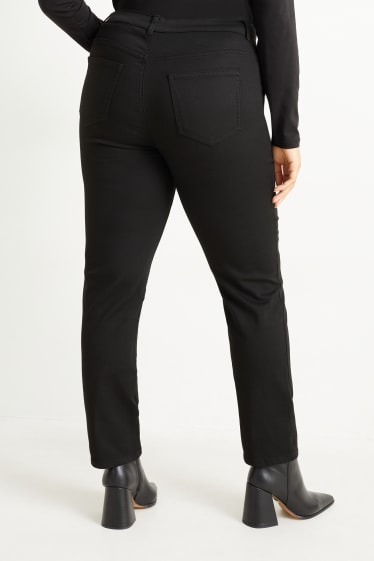Dames - Straight jeans - high waist - zwart