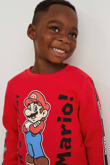 Kinder Buben - Super Mario - Sweatshirt - rot