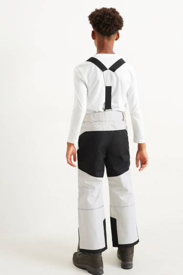 Kinder Jungen - Skihose - wasserdicht - hellgrau