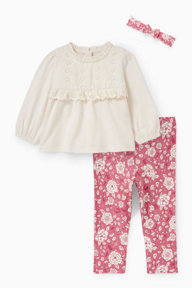 Bébés filles - Ensemble bébé - 3 pièces - rose