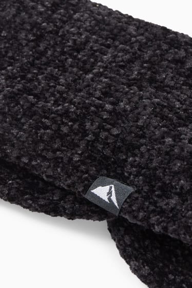 Kinder Mädchen - Chenille-Stirnband mit Knotendetail - schwarz