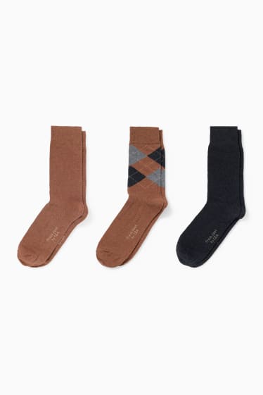 Heren - Set van 3 paar - sokken - aloë vera - lichtbruin