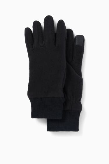 Kinder - Fleece-Touchscreen-Handschuhe - schwarz