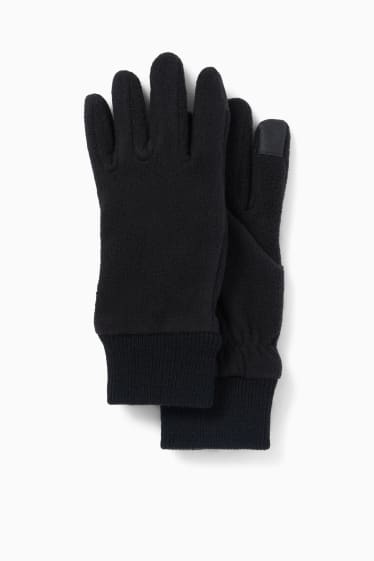 Enfants filles - Gants pour écran tactile en polaire - noir