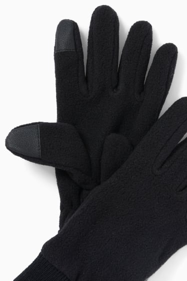 Kinder - Fleece-Touchscreen-Handschuhe - schwarz