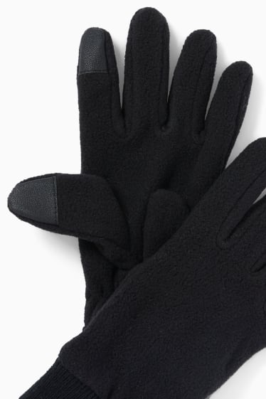 Enfants - Gants pour écran tactile en polaire - noir