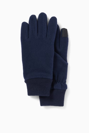Enfants filles - Gants pour écran tactile en polaire - bleu foncé