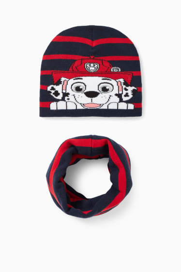 Kinder Jungen - PAW Patrol - Set - Mütze und Loop Schal - 2 teilig - dunkelblau