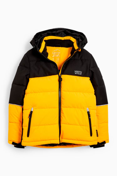 Enfants garçons - Veste de ski à capuche - déperlante - noir